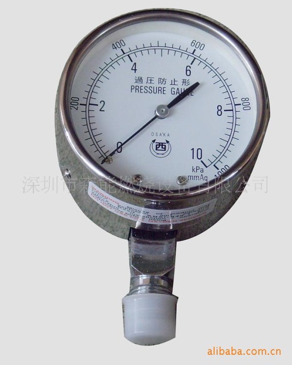 OSAKA日本西牌膜盒壓力表 過壓防止形壓力表,燃氣燃燒器壓力表
