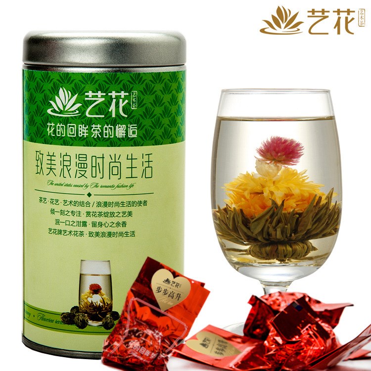 【茶简一步步高升】艺术工艺花茶球花草茶手工茶工艺茶观赏茶