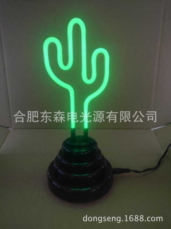 供應(yīng)黑色底座小號(hào)仙人掌燈， Cactus neon light ，仙人掌霓虹燈