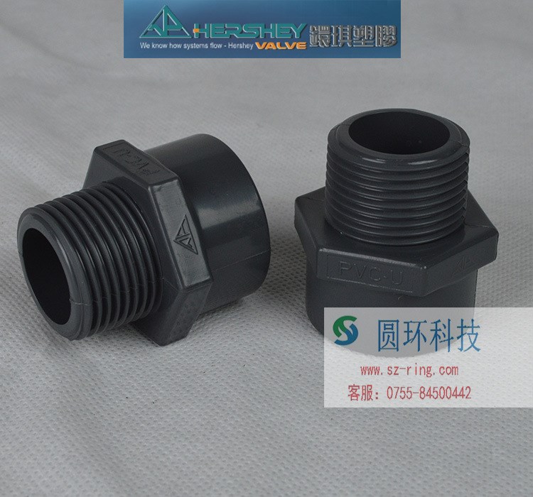 环琪美标 化工 SCH80 NPT UPVC外丝直接 DN50 2寸 60.3 外牙直通