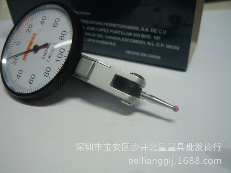 出口裝 紅寶石測頭 杠桿千分表 校表0-0.2mm 高精度大表盤&mu;表
