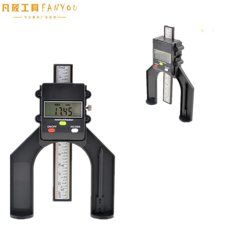 現貨數顯木工尺臺鋸高度尺DIY木工深度尺深度規(guī)鋸片測高尺0-80mm