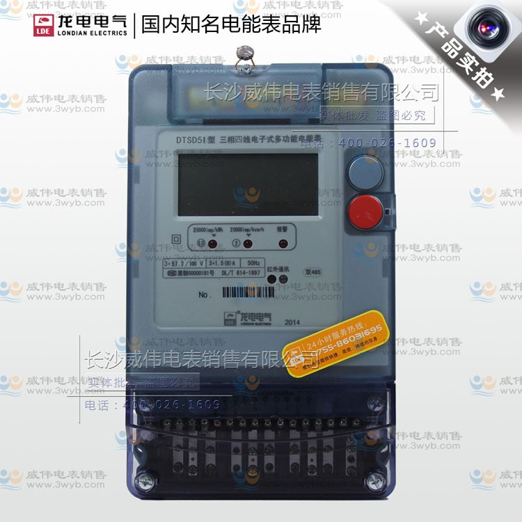 龍電DTSD51三相四線電子式多功能電能表 0.2S級(jí)|3&times;57.7/100V