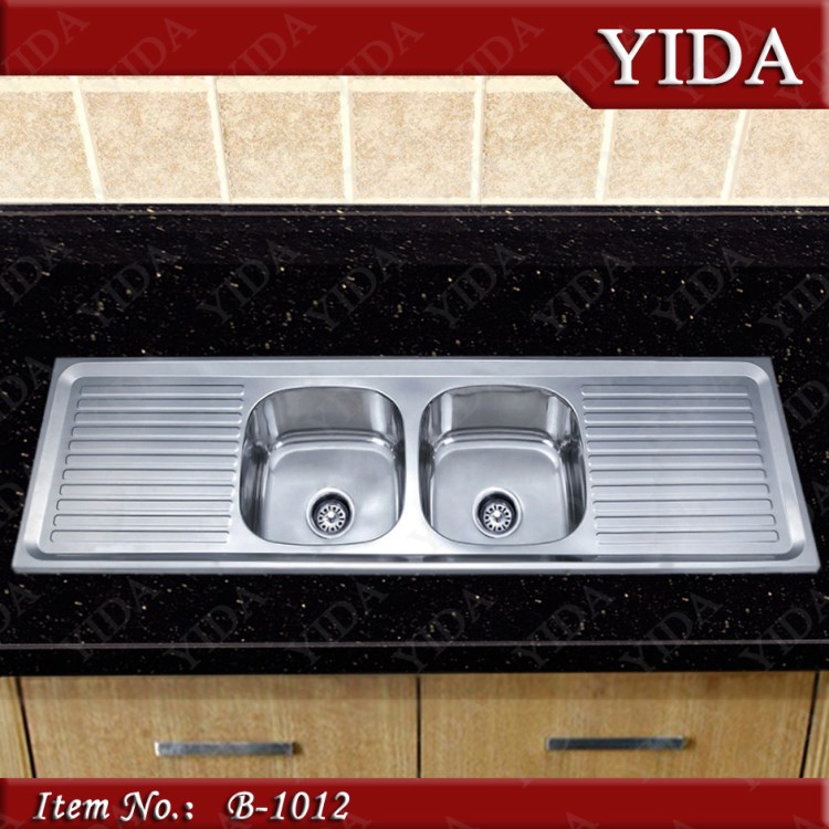 不銹鋼水槽、拋光處理水槽、不銹鋼雙槽帶板、水槽B-1012