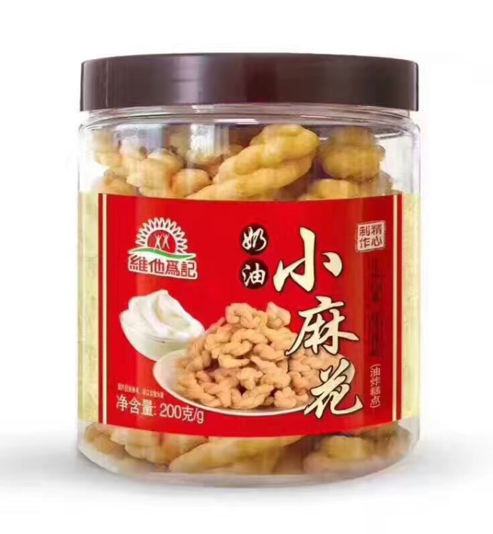 维他为记 小麻花糕点 奶油味200g*24罐/箱