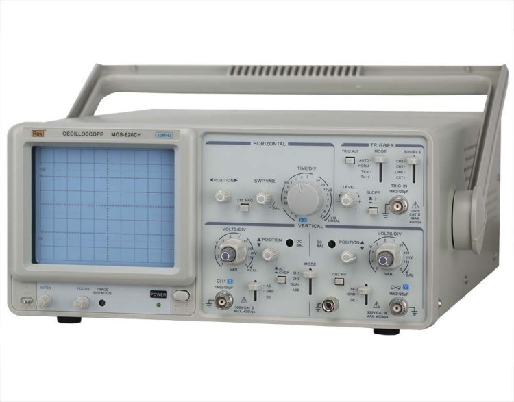 美瑞克MOS-620CH模擬雙蹤示波器并帶有刻度的矩形簡單穩(wěn)定