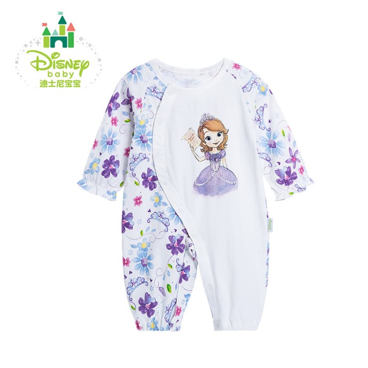 Disney/迪士尼嬰兒衣服春秋棉女寶寶連體衣新生兒哈衣163L699