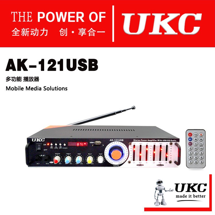 UKC插卡功放機(jī) 舞臺(tái)專用功放機(jī) 家用功放機(jī)AK-121 帶收音功能