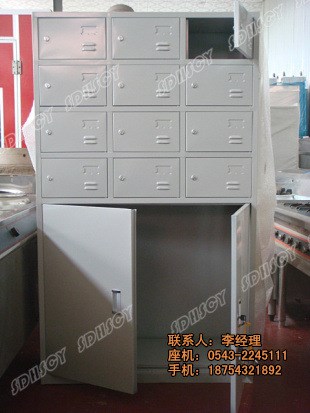 快餐杯存放柜，不銹鋼食堂碗柜，32格餐盤小格柜定做