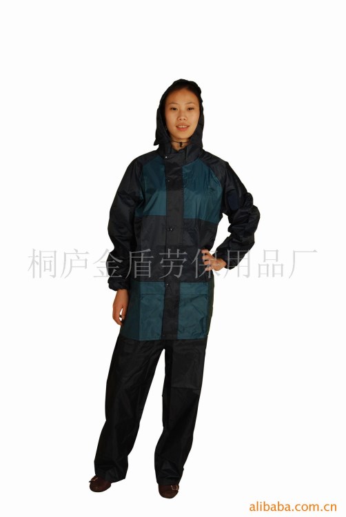 廠家直銷尼龍綢拼色半夾雨衣 高品質(zhì)PVC工作雨衣 薄款成人雨衣