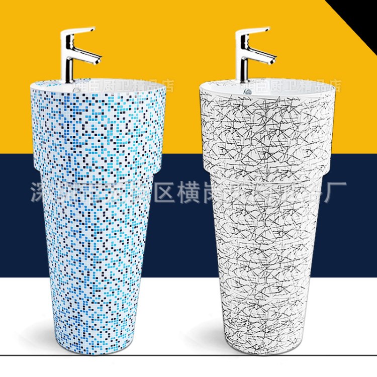 分體立柱盆陶瓷洗手盆彩色洗臉盆廠家批發(fā)