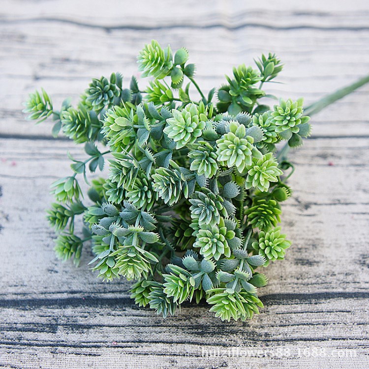 7叉28目观音莲草 仿真花假花 家居婚庆植物墙景观装饰