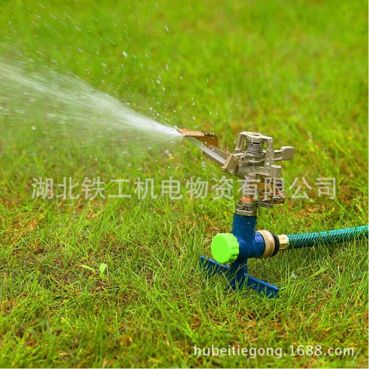 園藝澆花旋轉(zhuǎn)噴灑器 農(nóng)用灌溉器 草坪噴灌 金屬搖臂噴頭 鋅鳥地插