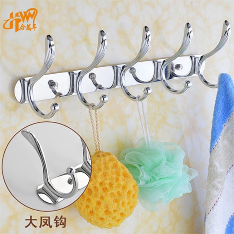 廠家批發(fā)不銹鋼掛衣鉤排鉤門(mén)后衣帽鉤浴室衣服毛巾掛鉤 墻壁掛鉤