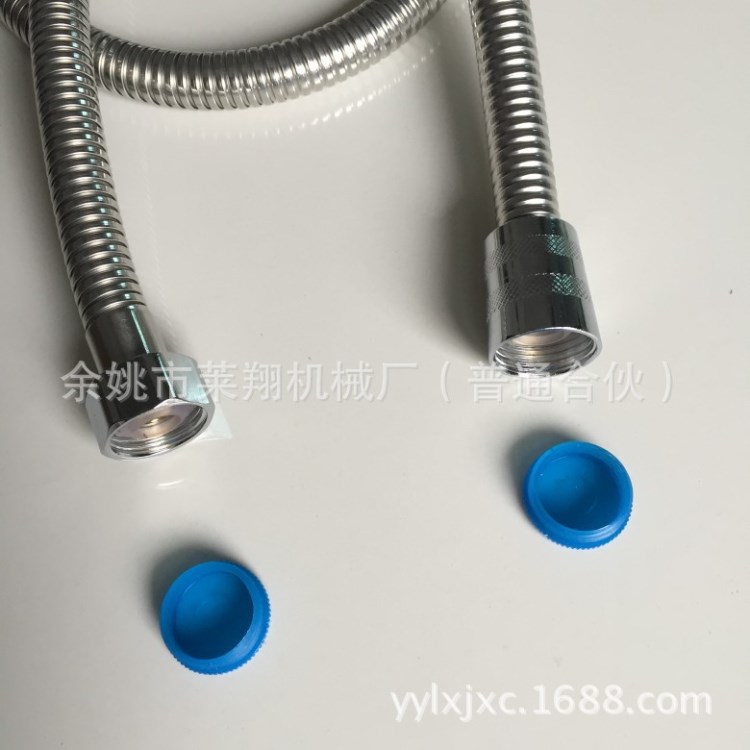 廠(chǎng)家直銷(xiāo)1.5米不銹鋼雙扣電鍍淋浴軟管電解加密花灑軟管防爆伸縮