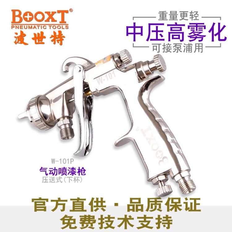 氣動手噴槍廠家BOOXT波世特W101P壓送式油漆噴槍高霧化包郵