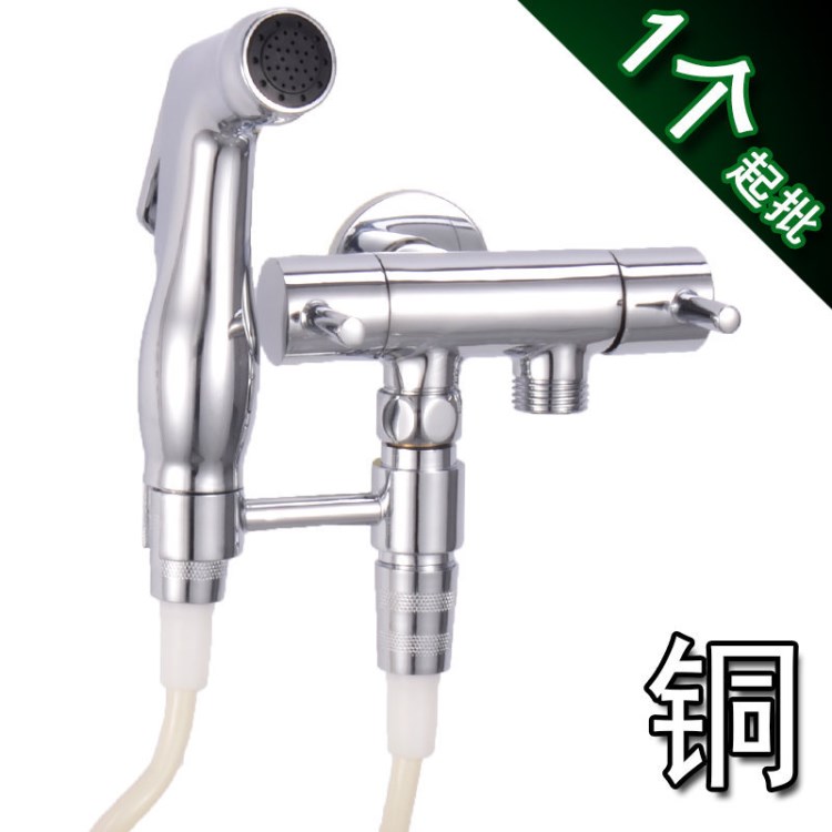 全銅婦洗潔身器洗屁股沖洗器馬桶噴槍花灑陶瓷手柄噴頭冷熱水套裝