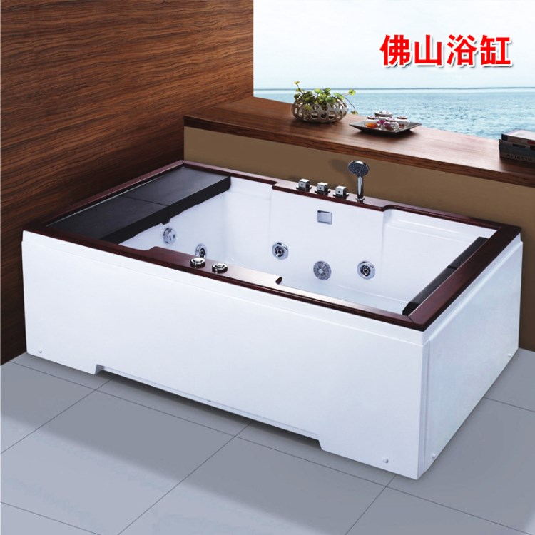 佛山浴缸廠家獨立式雙人浴缸沖浪按摩嵌入式亞克力浴缸8627B
