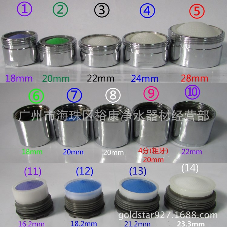 水龙头起泡器 外牙 内牙  18 20 22 24 28 mm 出水口 水嘴过滤网