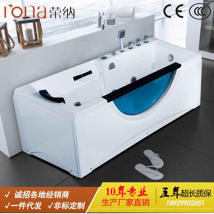 亞克力白色浴缸 單人沖浪按摩浴缸尺寸 智能浴缸衛(wèi)浴潔具批發(fā)定制