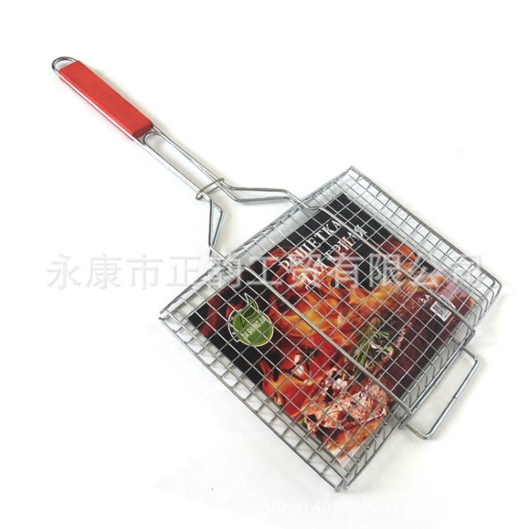 戶外燒烤用具漢堡燒烤網 鐵絲燒烤架 BBQ烤肉夾 烤魚夾