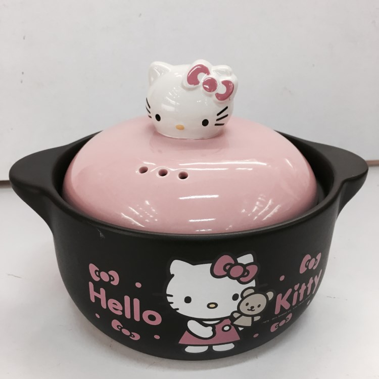 新款hello Kitty陶瓷砂锅KT猫叮当猫耐高温奶锅炒锅炖锅