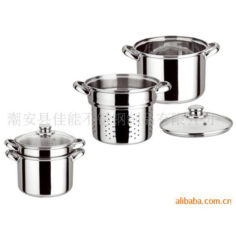 廠家直銷家用廚房餐具多功能不銹鋼鍋具 加厚意粉鍋面條鍋批發(fā)