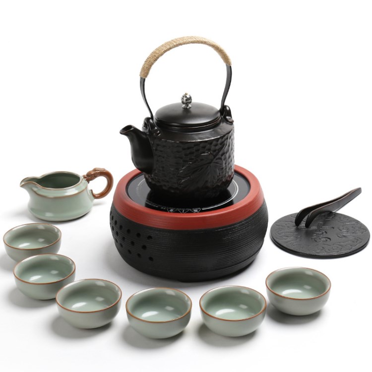 電陶爐煮茶爐茶具 煮茶器陶瓷 干泡煮茶器 蒸汽泡茶養(yǎng)生壺溫茶器