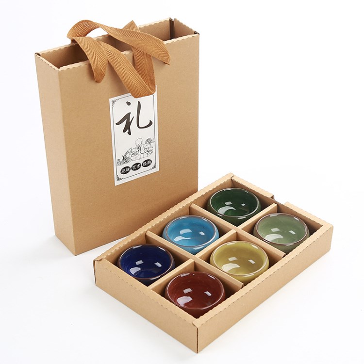 陶瓷冰裂單杯7彩特色開(kāi)片禮品 禮盒包裝支持定制logo德化廠家批發(fā)