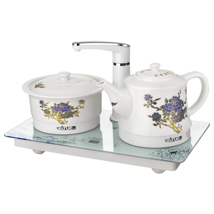 優(yōu)卓家用陶瓷燒水壺 自動(dòng)上水電熱水壺保溫電茶壺抽水套裝煮水器