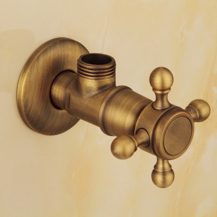 耐用角阀铜 复古浴室入墙冷热水三角阀 全铜三角阀 洗衣机配件