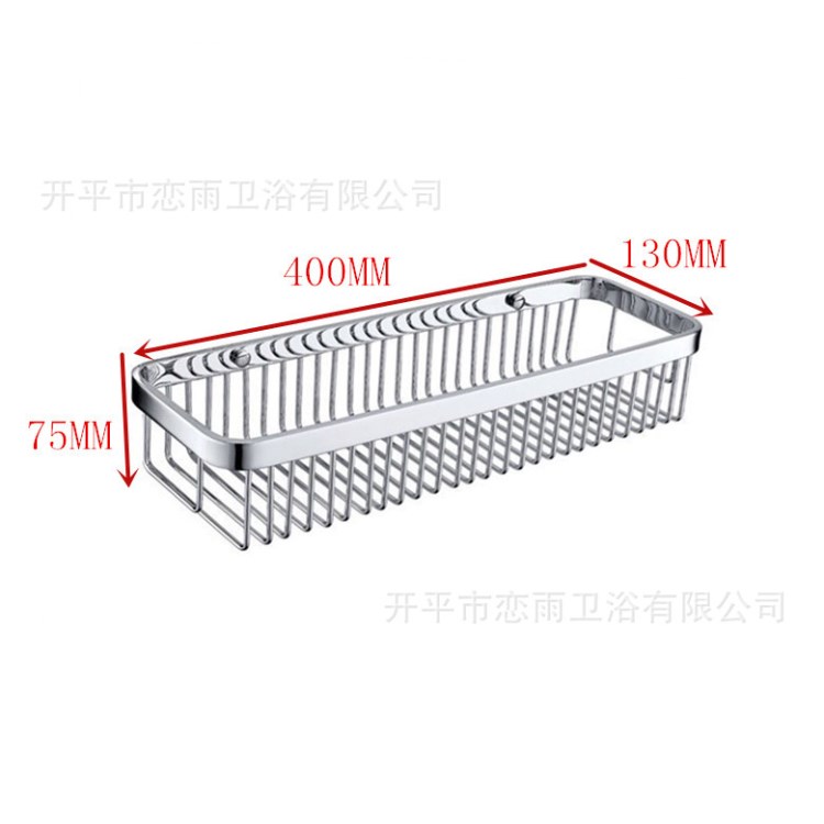 304不銹鋼長方形寬邊置物網(wǎng)籃 衛(wèi)浴置物架 單層浴室掛籃40CM 現(xiàn)貨