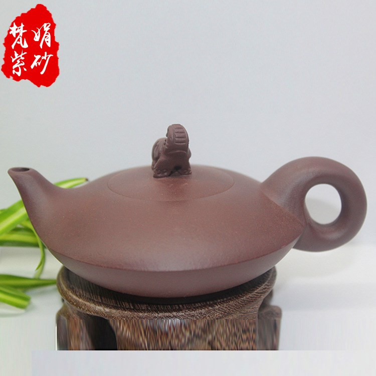 宜兴紫砂壶手工陶瓷壶紫泥吉祥如意茶具泡茶套装可定制