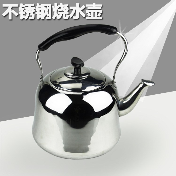 無磁加厚不銹鋼鳴音水壺平底燒水壺鳴笛壺4L/5L/6L禮品贈(zèng)品批發(fā)