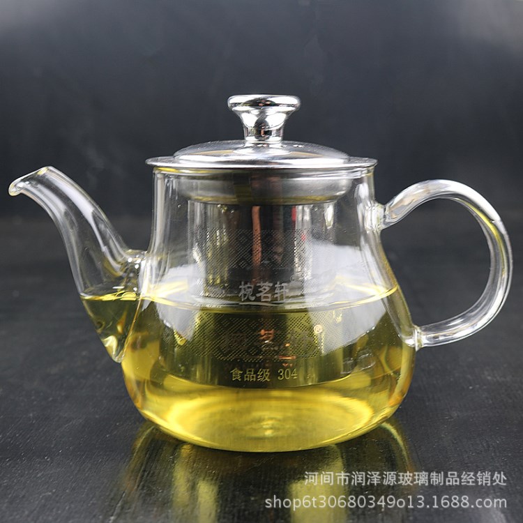 耐热玻璃茶壶 创意红茶花草透明功夫茶具  不锈钢过滤冲茶器批发