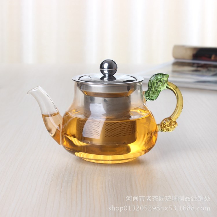 手工耐熱玻璃茶具泡茶沖茶器不銹鋼內膽過濾茶壺廠家直銷