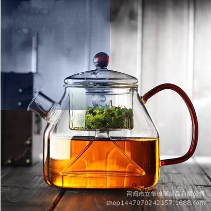 耐熱過濾全玻璃加厚蒸茶壺家用泡茶壺茶具沖茶器1250ml