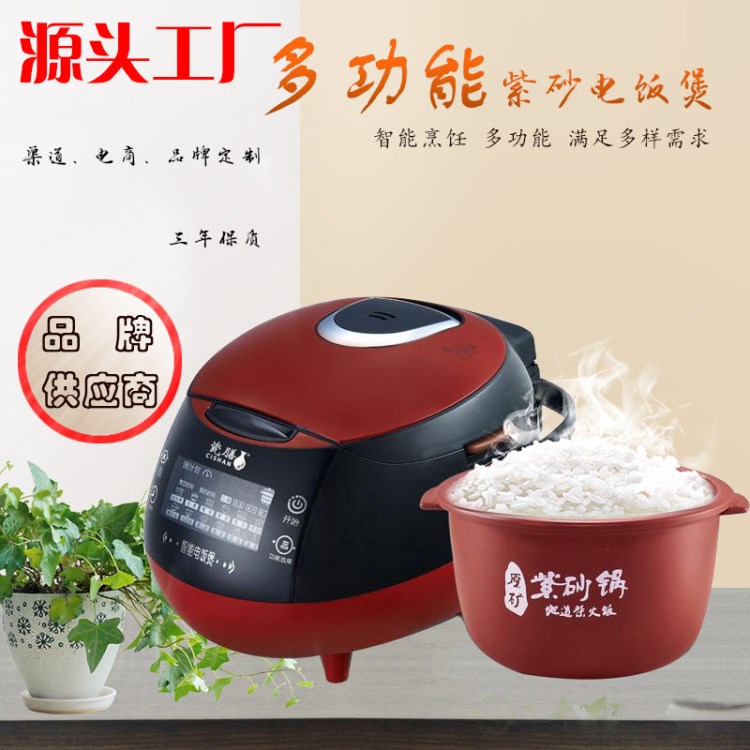 展俊 智能 紫砂電飯煲  預約定時智能5L電飯煲 廠家批發(fā) 一件代發(fā)