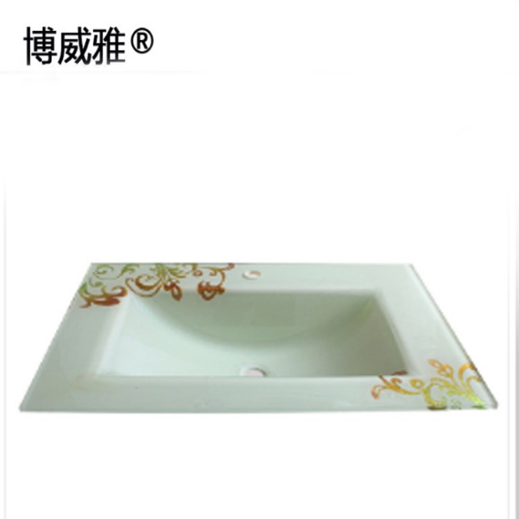 博威雅衛(wèi)浴衛(wèi)生間鋼化玻璃寶強(qiáng)洗手盆浴室柜連體盆洗面盆廠家批發(fā)