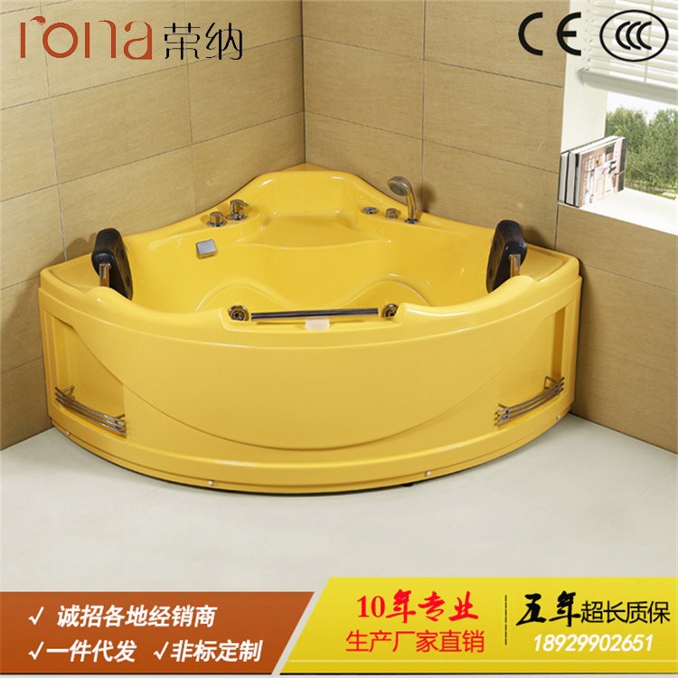 浴缸生產廠家批發(fā) 雙人浴枕浴缸 亞克力按摩三角缸浴缸 工程浴缸