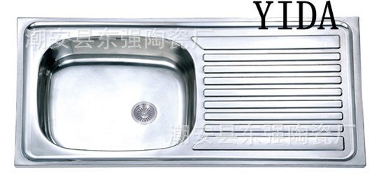 廠家供應(yīng)廚房設(shè)施、水槽及配件、不銹鋼單盆帶板B-015