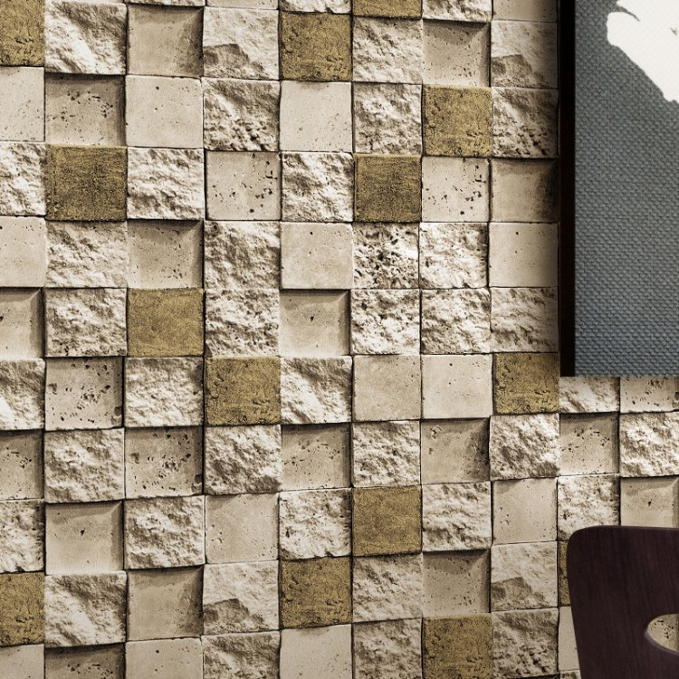 复古砖纹墙纸3d立体文化石壁纸背景墙餐厅店铺pvc马赛克砖块墙纸