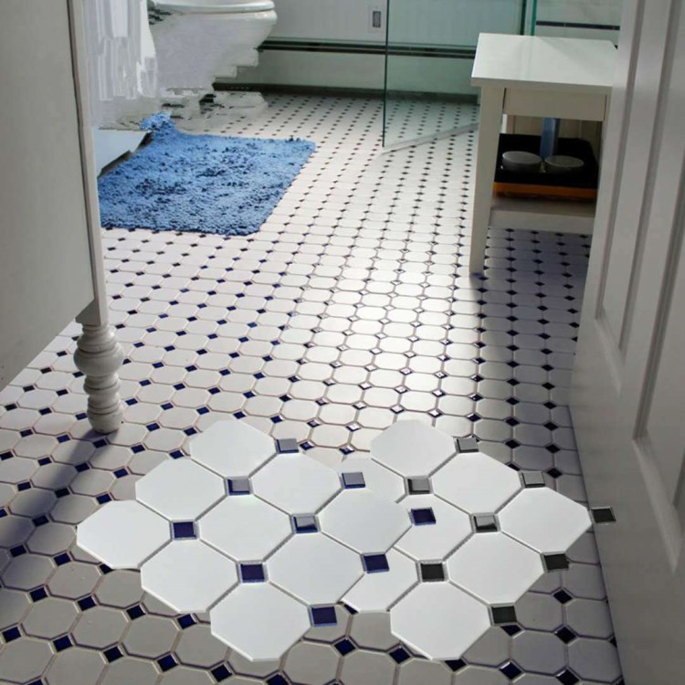 大八角亞光黑白 廚房 陽臺 衛生間 酒店 KTV等陶瓷馬賽克