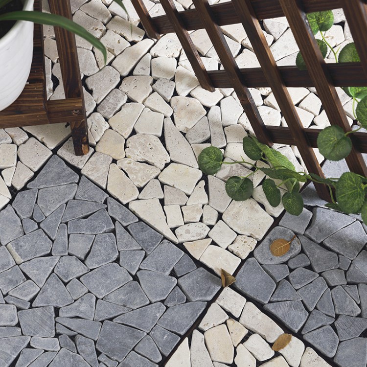 立咔天然洞石地板戶外陽臺地板耐磨防腐拼接式DIY地磚 廠家直銷