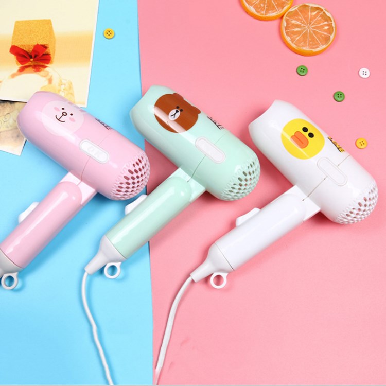 新款創(chuàng)意卡通迷你電吹風(fēng)女生萌系可愛小功率折疊吹風(fēng)機(jī)百貨批發(fā)