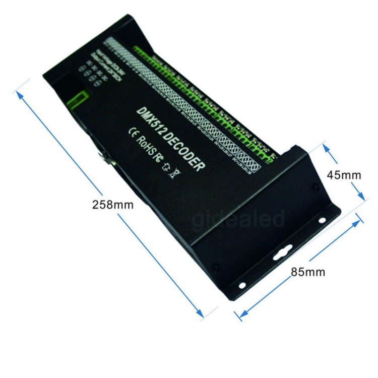 WIXURE DMX恒壓解碼器30通道DMX控制多通道 LED控制器DMX解碼器