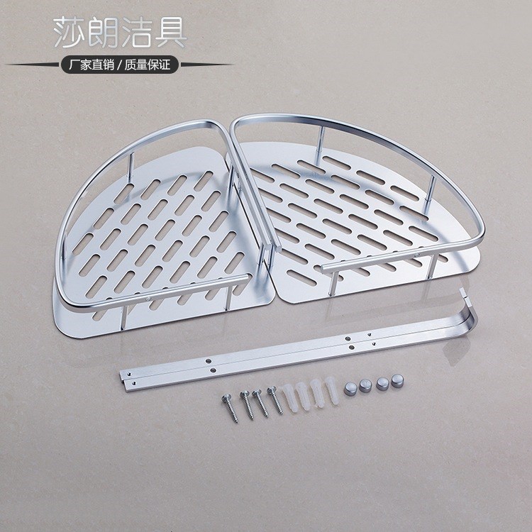 廠家批發1.0厚板雙層帶鉤板籃 太空鋁亞光衛生間置物架 價格合理