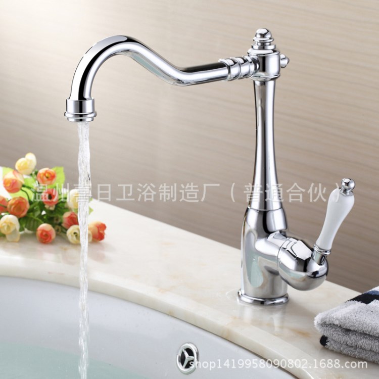 黃銅可旋轉菜盆廚房龍頭 冷熱水龍頭 電鍍ORB黑色多色定制