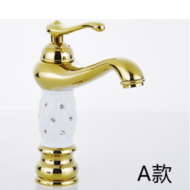 衛(wèi)浴五金全銅冷熱水龍頭歐式仿古臺(tái)上臺(tái)下盆龍頭金色玫瑰金批廠家