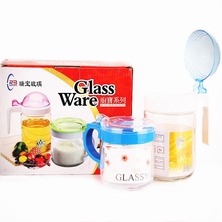 玻璃兩寶廚具兩件套裝調(diào)料罐批發(fā)零售油壺送禮佳品進(jìn)店禮